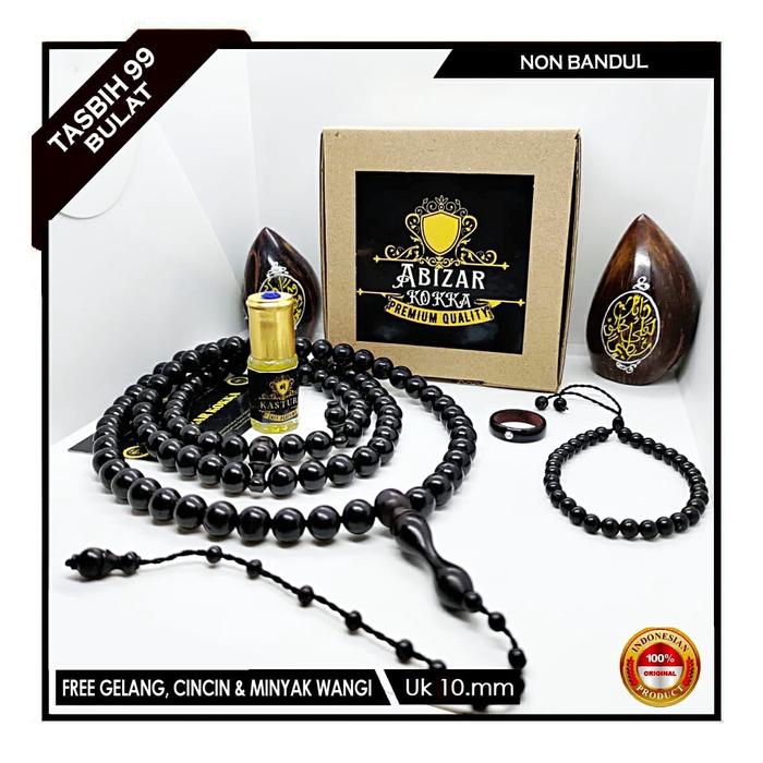 PREMIUM QUALITY Tasbih Kokka Jumbo Bersetifikat Keaslian Diameter 10MM Tasbih Kaukah 99 Butir Origin