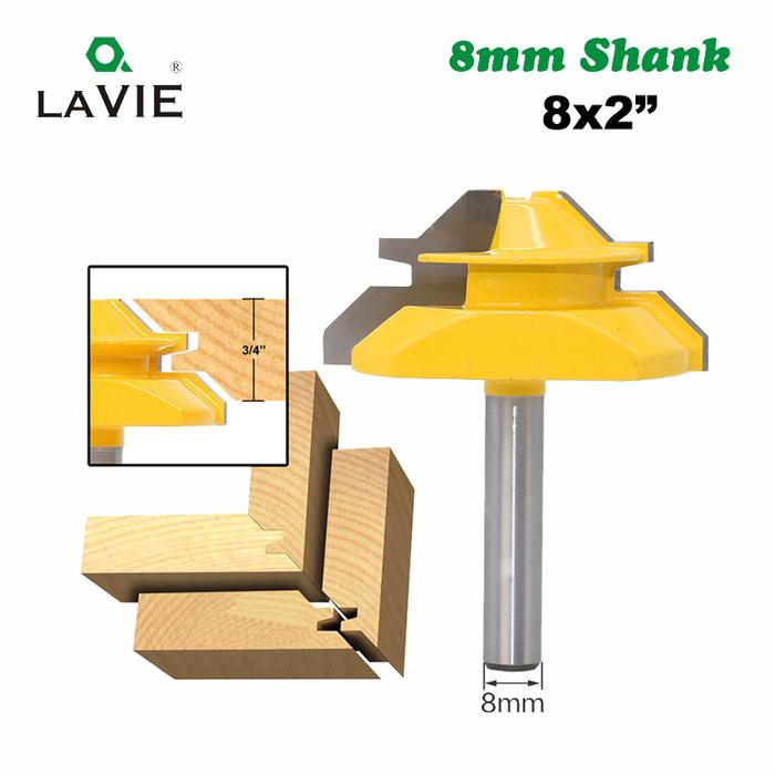 LA VIE 1PC 8mm Shank 45 Degree Mortise Tenon Knife Medium Lock Miter