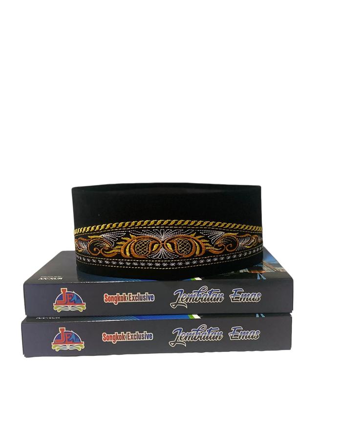PECI BORDIR BENANG [MATA ELANG]/SONGKOK BORDIR BENANG TINGGI 9 Muslim Kopiah Batik Bordir Premium Ba