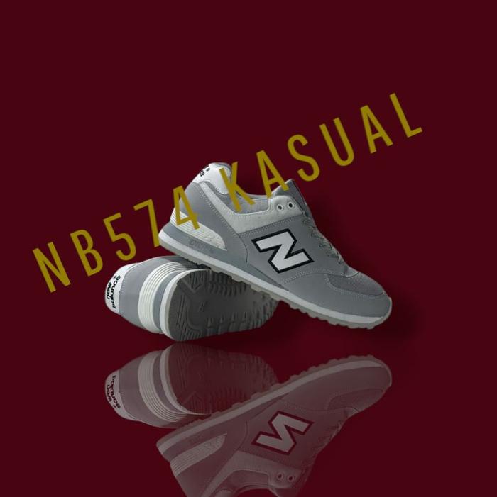 PROMO SEPATU KASUAL SHOES PRIA WANITA NB574 SNEAKERS SUEDE DESAIN CASUAL SHOES