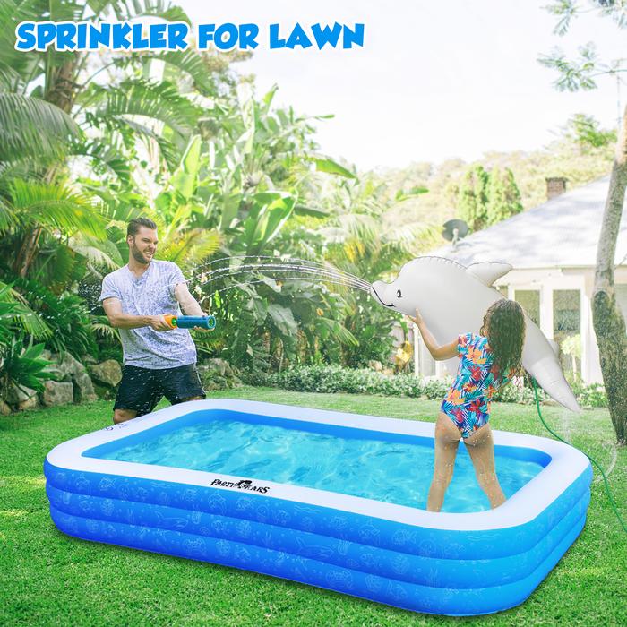 2022 Luar Halaman Mainan Air Tiup Lumba-lumba Sprinkler Anak-anak