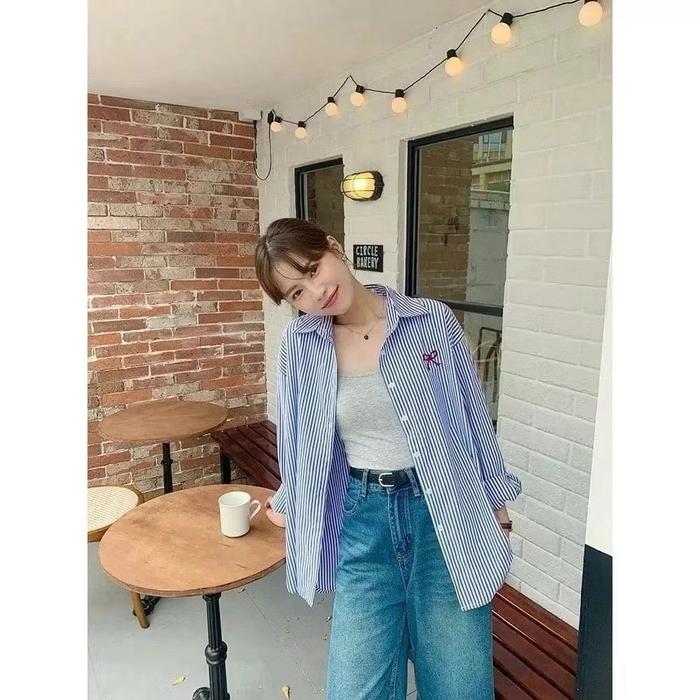 ( Diskon 5rb ) Twinkle Blouse Coquette Pita Ready Atasan Wanita Lengan Panjang Kekinian Linen Katun