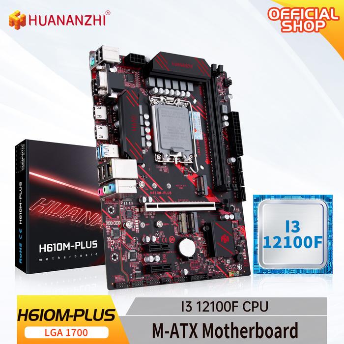 HUANANZHI H610M PLUS Motherboard M-ATX with Intel Core i3 12100F LGA