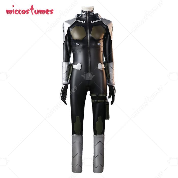 Miccostumes Women's Kafka Hibino Cosplay Costume Jumpsuit with Shoulder Armor Accessories Halloween