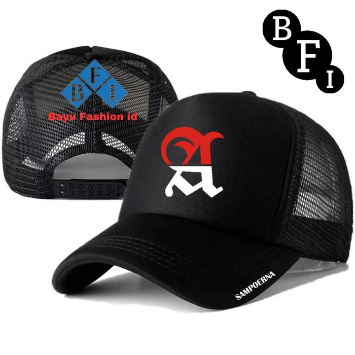 Topi Trucker Jaring Logo Sampoerna Mild - Topi Trucker Jaring Distro Logo A Mild - Topi Jaring Origi