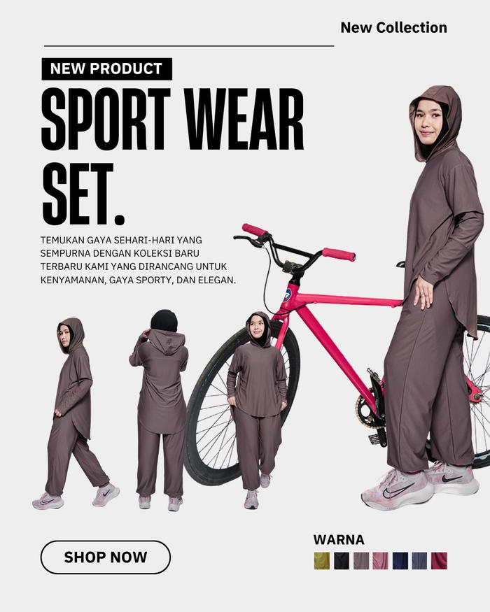 Berkah Muslimah-RELIND* BOUTIQUE Setelan Olahraga Wanita Muslimah Sport Hijab Premium Jersey Zoya Ad