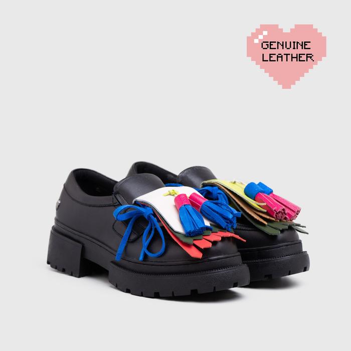 Adorableprojects - Abriana Oxford Genuine Leather Black