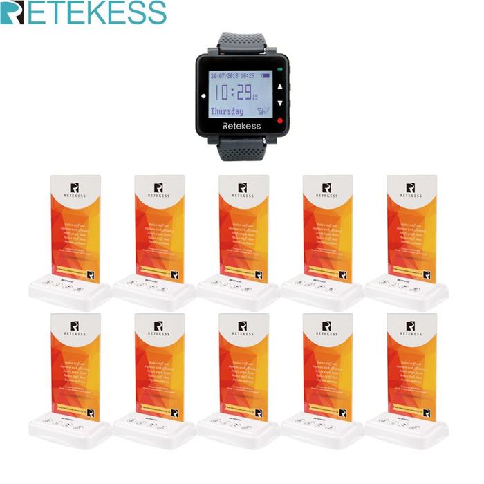 RETEKESS Restaurant Pager System Wireless Calling System Table Card