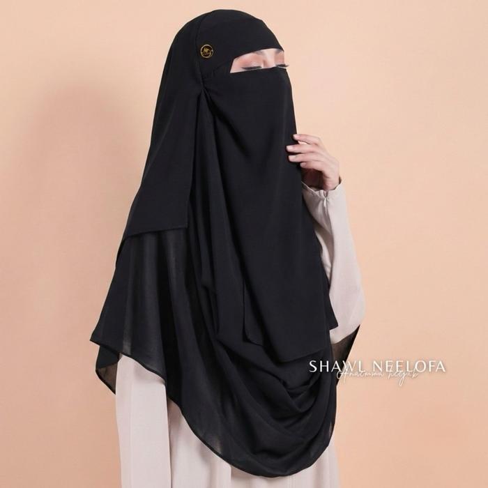 Shawl Neelofa Premium Quality Shawl & Niqob Bandana Jilbab Pashmina Instan Jumbo 200x100 Cerutty Arm