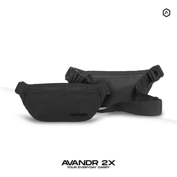 AVANDR 2X Tas Selempang Bahu Pinggang Tas Dompet Pria Wanita Unisex Ringan Anti Air - Sling Bag Trav