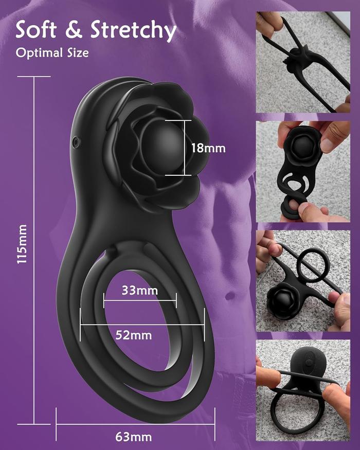 Adjustable ring Getar untuk Pria Double Cincin Ring Vibratorr