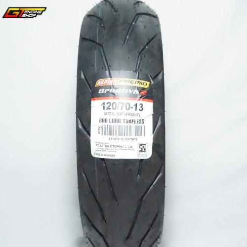 BAN ASPIRA PREMIO SPORTIVO 2 120/70-13 BAN NMAX ADV 150 160 UKURAN 120/70-13 MEDIUM COMPOUND PRODUKS