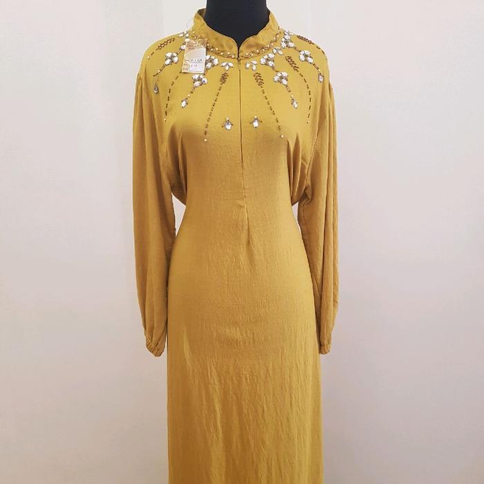 Gamis crinkle linen payet