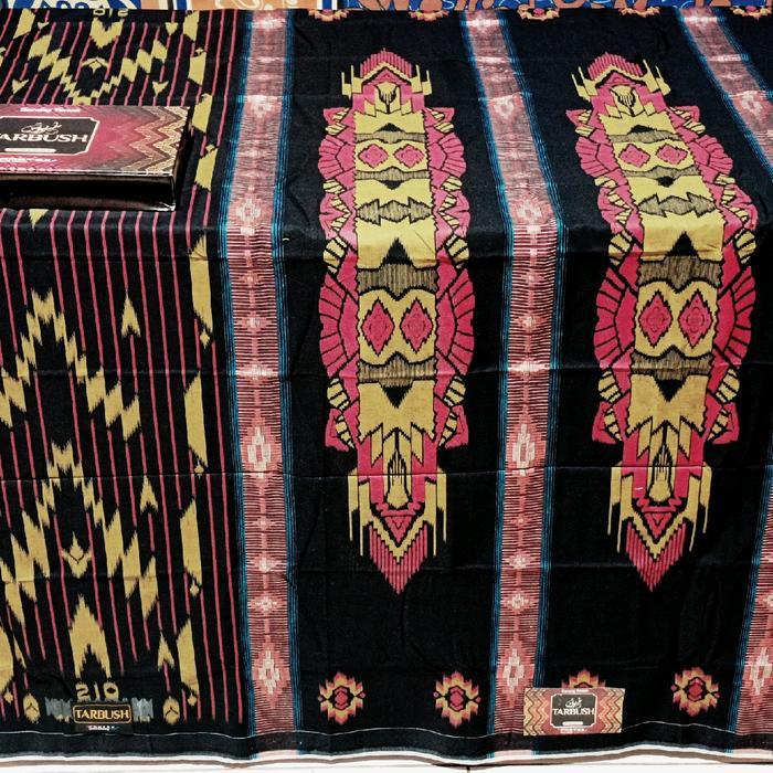 Sarung Sapphire Tarbush Classic songket jacquard Original motif bhs hitam
