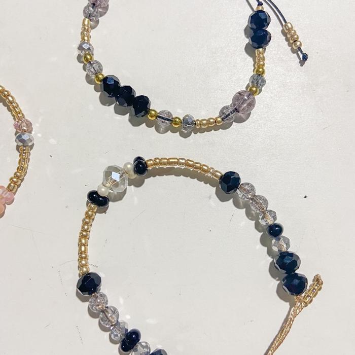 Gelang serut black gold bracelet gelang serut edisi gold and black