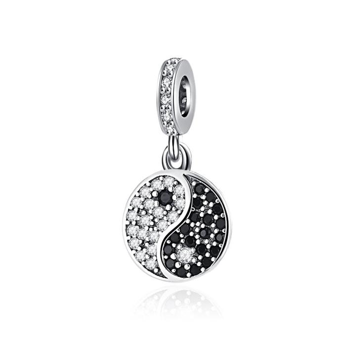 New 925 Silver Black Color Charm Cat Taiji Camera Parrot Guitar Pendant Dangle Bead Fit Original Bra