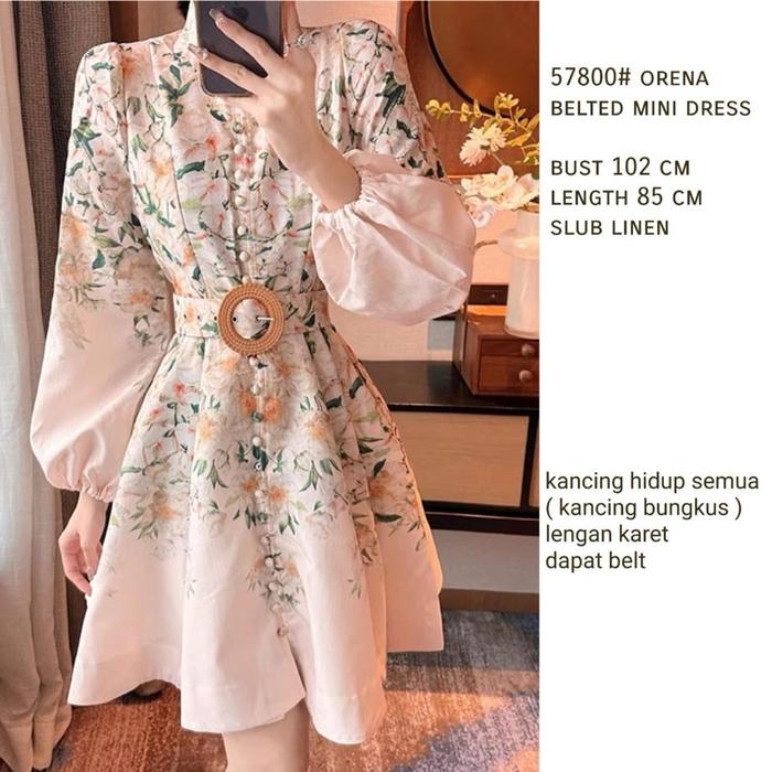 57800# Orena Belted Mini Dress Kora Style