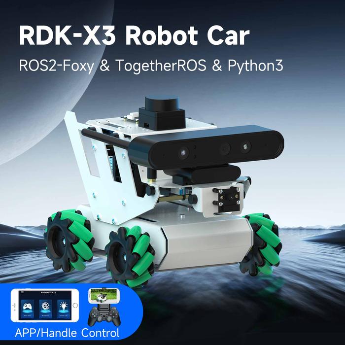 RDK X3 ROS2 AI Educational Robot Car with Mecanum Wheel SLAM Mapping