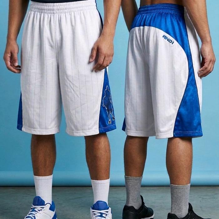 (Celana Branded) And1 White Blue Graphic Streetstyle Basketball Sport Shorts 31