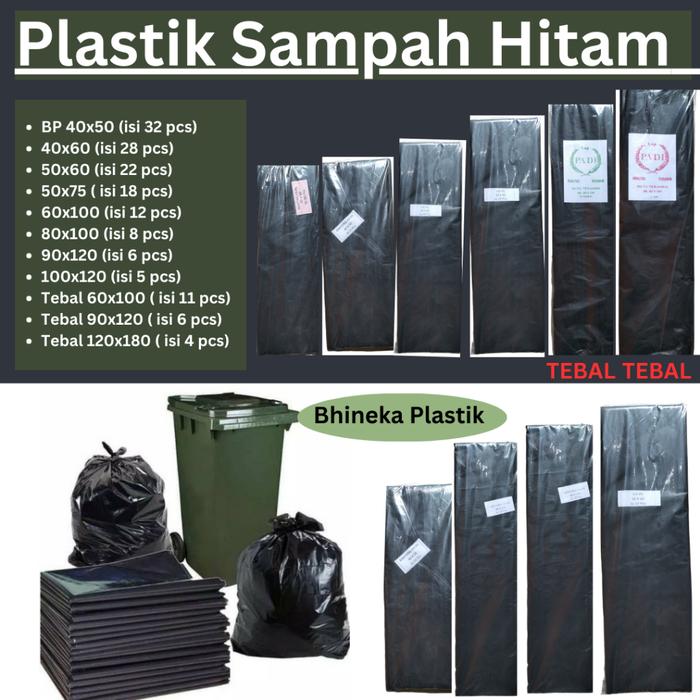 HD sampah | Kantong Plastik Sampah Hitam - Trash Bag/Trashbag - Tempat Sampah Plastik Hitam