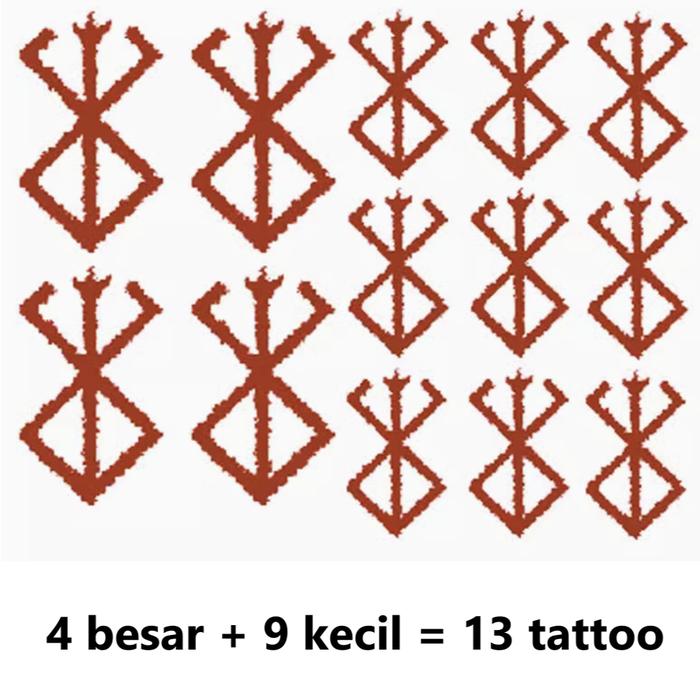 TATTOO Temporary Berserk Anime Brand of Sacrifice Tato Temporer