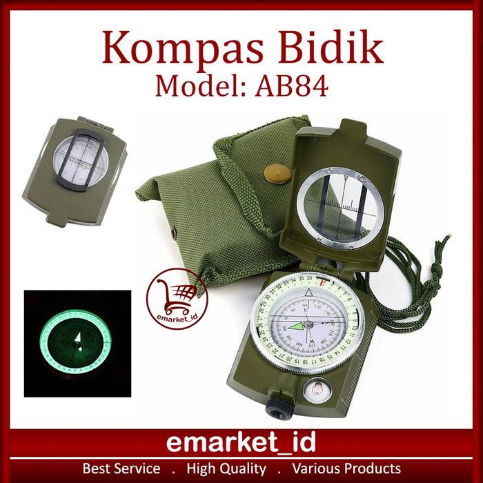 Kompas Bidik Prisma AB84 / Military Compass Lensatic Outdoor Camping Survival Pramuka