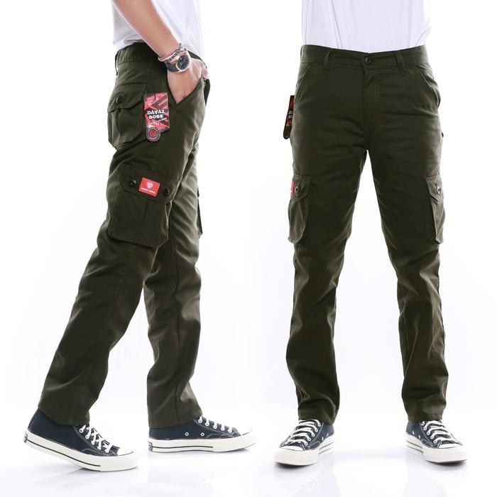 Simbolon88Collection Cargo Panjang Celana Pria Abu Army