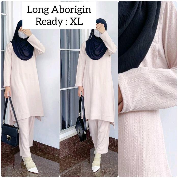 CREAM XL | SET LONG ABORIGIN sekararum fashion  | Aborigin Knit