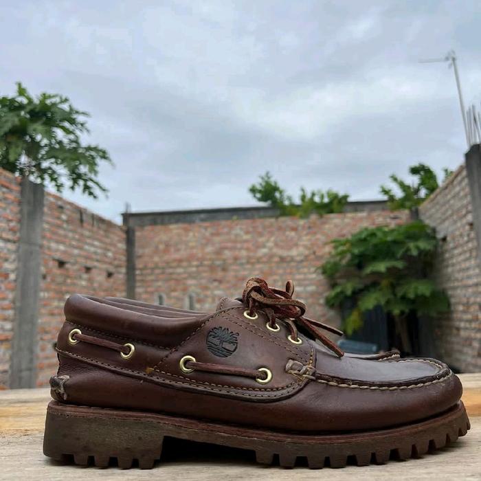 Timberland Brown 3 Eye Lug Boat Shoes Pantofel