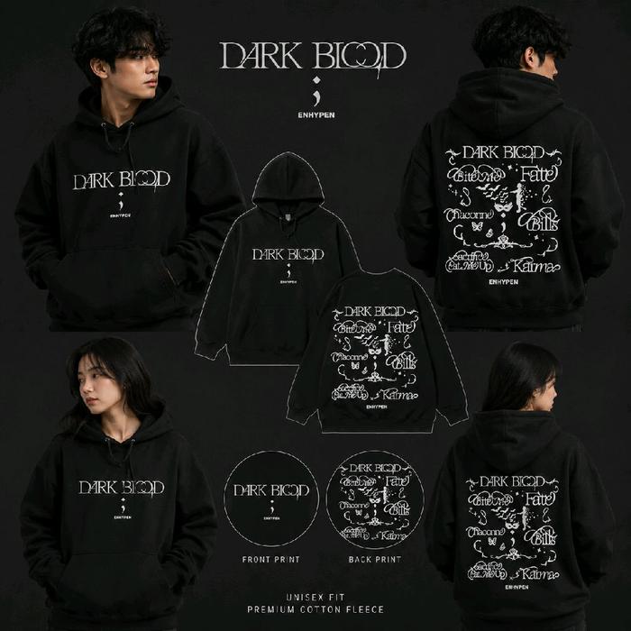 Jaket Hoodie ENHYPEN Dark Blood Premium Unisex Fleece Tebal Korean Style Sweater Kpop Korea Enhypen 