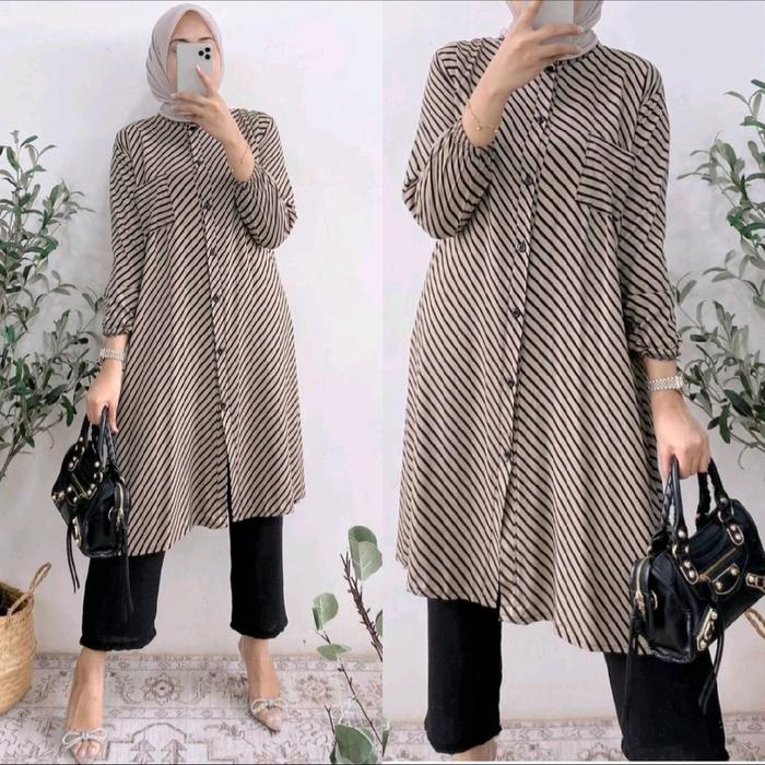 New One Set Tunik Meyden Tunik Rayon Premium Setelan Wanita Kekinian Ootd Kondangan Muslimah Hijaber