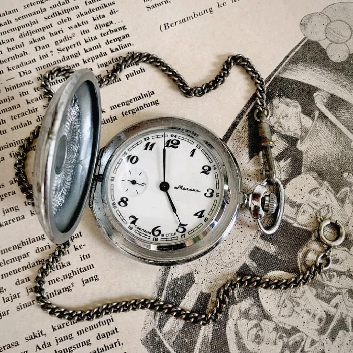 DIBAWA DARI RUSIA ! vintage molnija pocket watch jam saku russia ussr jadul lawas antik arloji tua k