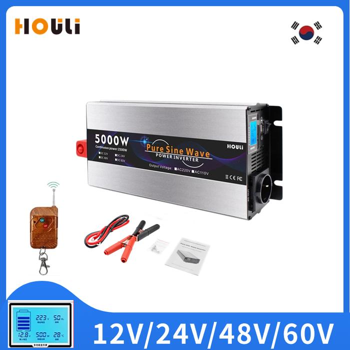 HOULI 인버터 순수정현파 한국형3000W 4000W 5000W Inverter 12V 24V 48V 60V