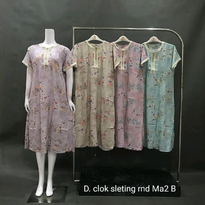Qonita By Nafra Dress D. cloak sleting rnd Ma2 B dengan Desain Bunga dan Warna Pastel Motif
