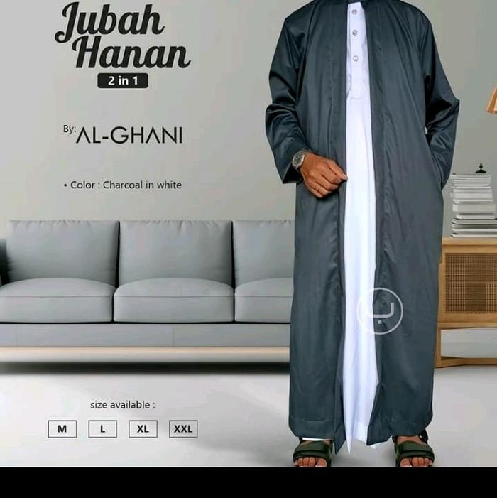 jubah peria dewasa, jubah hanan 2in1, jubah habib Gamis Pria Muslim