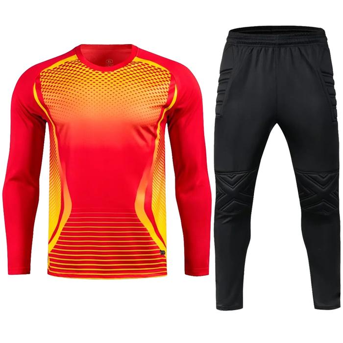 Men's Adult Football Goalkeeper Uniform Protective Sponge Football Long Sleeves Kid Training Goalkee