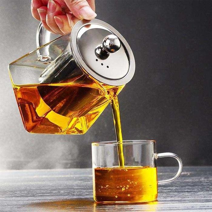 Tea pot infuser / teko teh kaca stainless / teapot / teko teh dengan saringan / tea maker