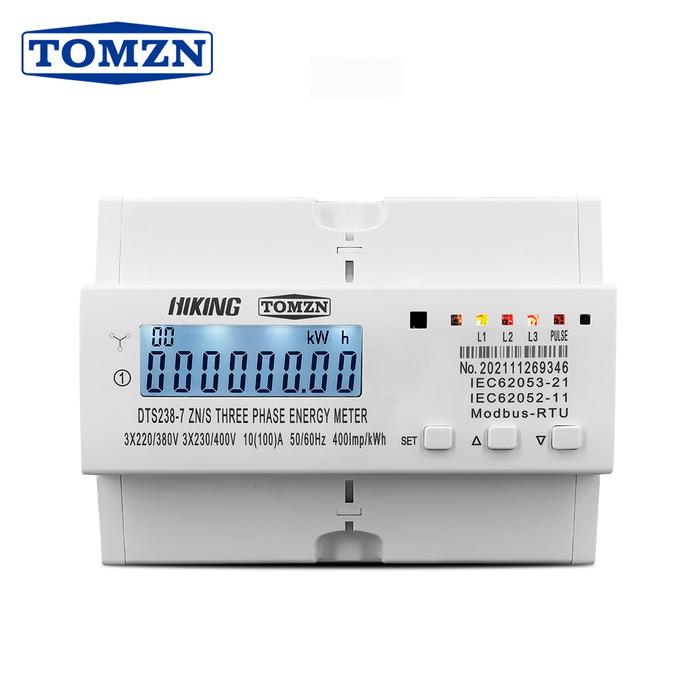 3 phase Din rail energy meter 3*220V 380V 400V 50Hz 60Hz KWH Watt