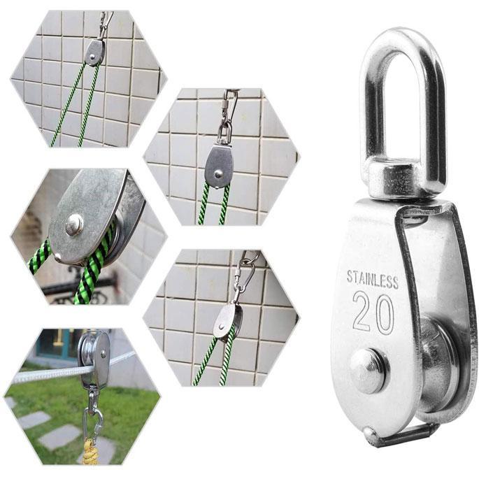 Katrol Kerekan Mini Single Swivel Pulley Stainless Steel Wheel M50 Tbk