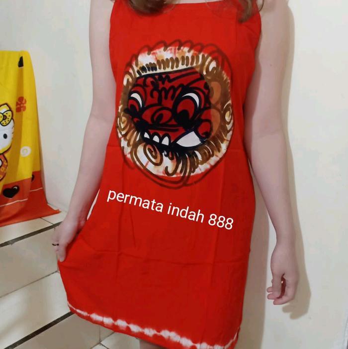 Daster Wanita Tank Top Bali/Tali Motif Barong Lukis Size M,L, Xl, Xxl Bahan Tebal Dan Adem