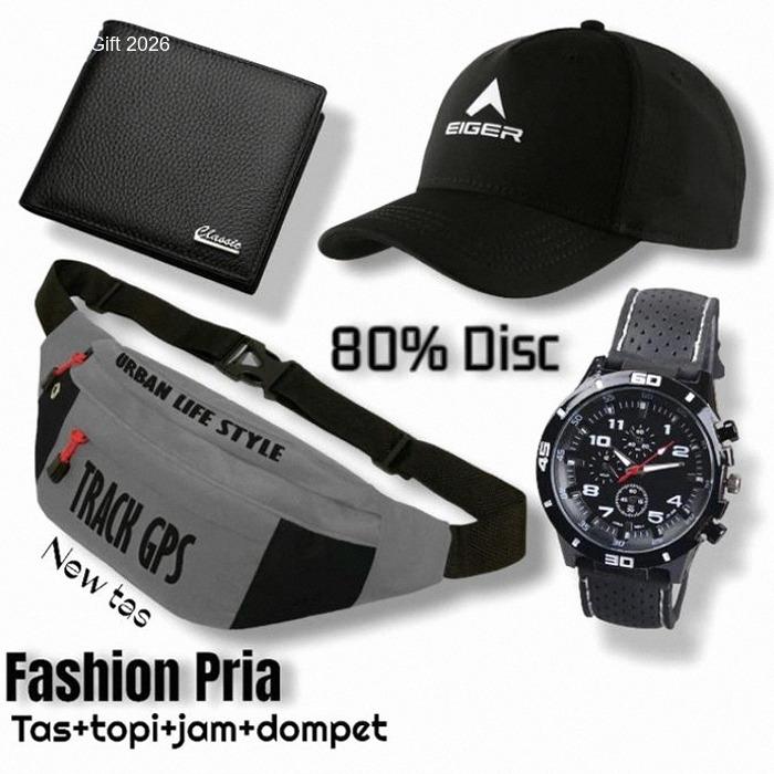 PROMO STYLE PRIA SEPAKET - TAS SALEMPANG TRACK GPS GRATIS JAM ANALOG STAINLESS GRATIS DOMPET PRIA GR