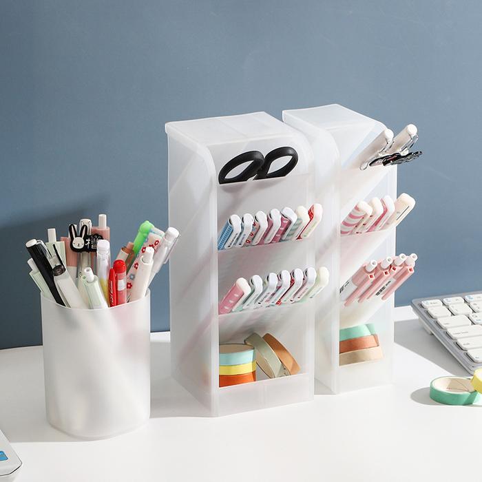 Creative Transparent Oblique Insert Pen Holder Student Desktop Pen