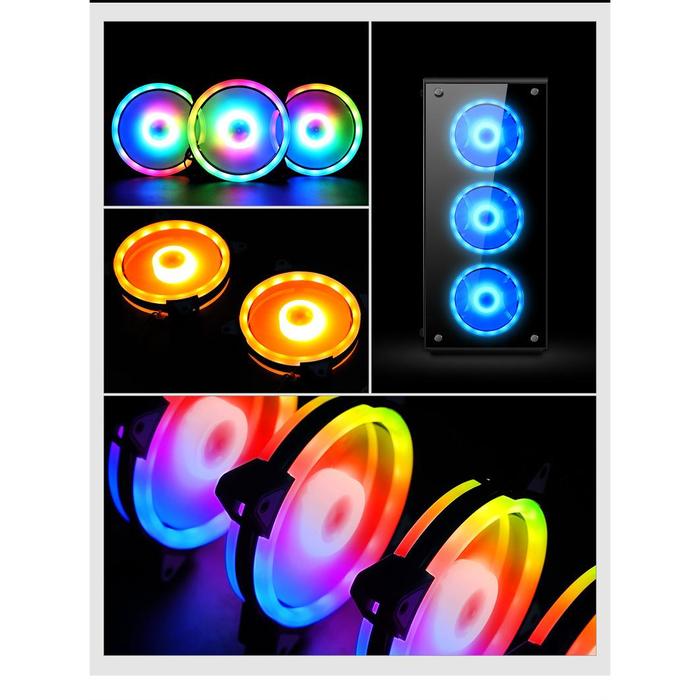 Aurora RGB Chassis Fan 12cm Desktop Computer Cooling Fan Colorful
