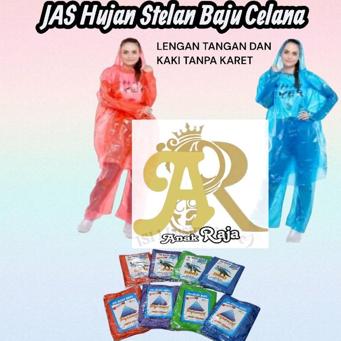 1 Pc TERMURAH..JAS HUJAN PLASTIK STELAN JAKET CELANA ( PYRAMID/DINO )