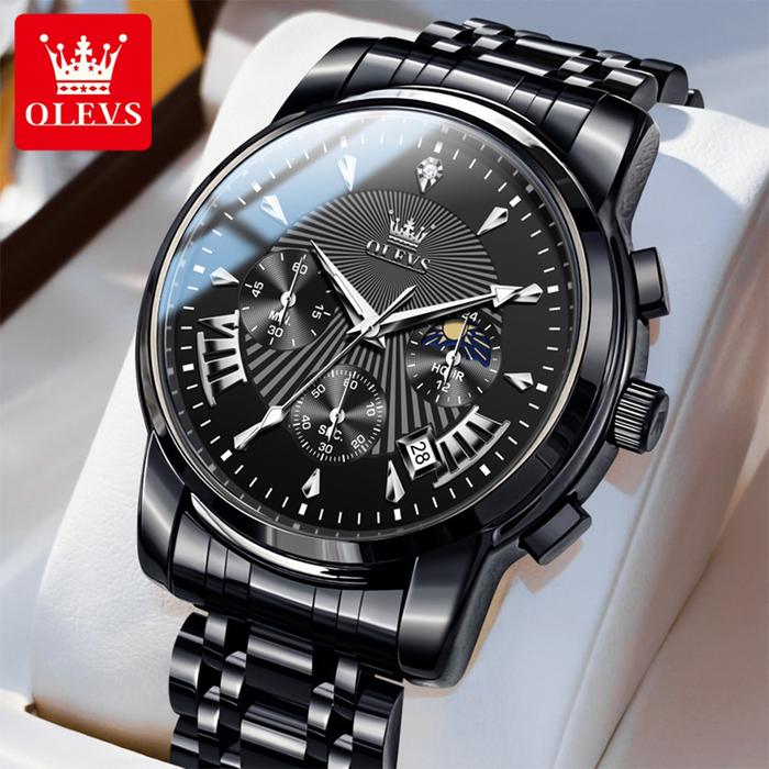OLVES Jam tangan pria terbaru 2025 Jam tangan tahan air bercahaya pria Jam Tangan Kuarsa Stainless S