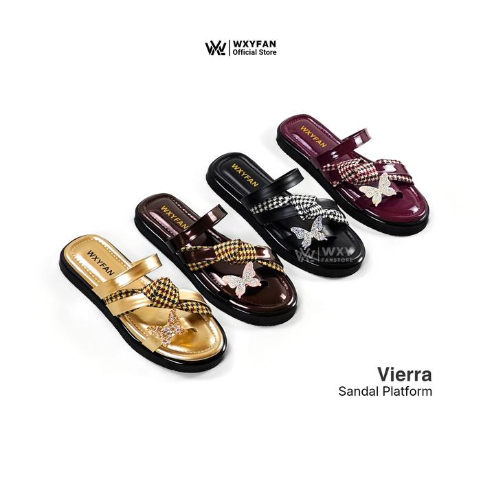 WXYFan Sandal Platform Wanita Korean Style Sendal Cewek Kekinian Empuk Vierra Series