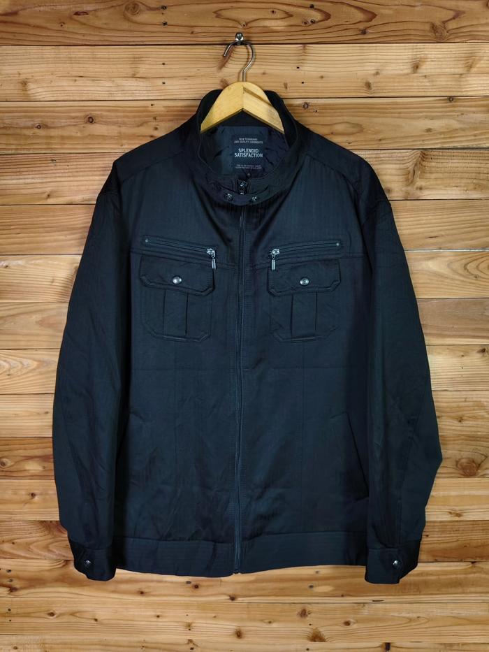 SPLENDID SATISFACTION BLACK ON BLACK HICKORY TACTICAL WORK JACKET SIZE XL, LD 122