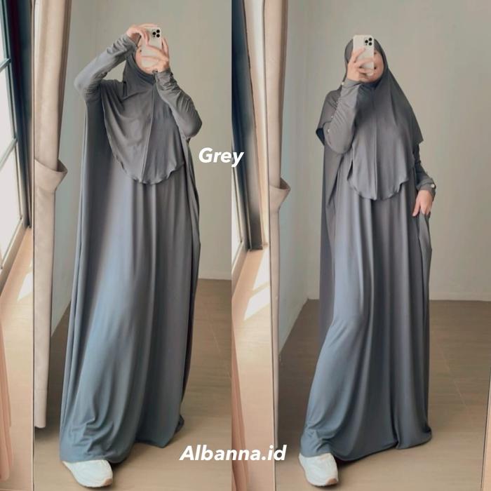 ABAYA SET HIJAB JERSEY PREMIUM DZAKIYA