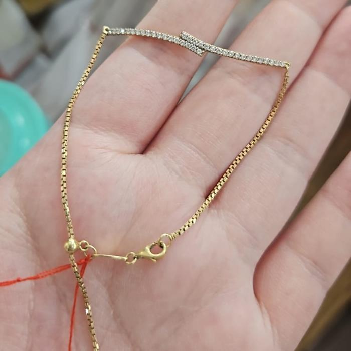 Gelang Serut Polos Italy Emas Asli 700 70% 16K Gold 19 Cm Ubs Besar