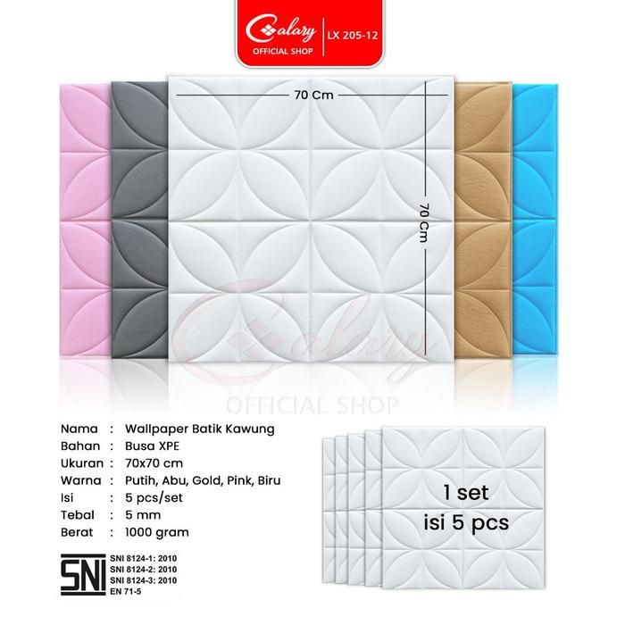 CALARY SNI Wallpaper Dinding Roll Motif Batik Wallpaper Waterproof Foam 3D Dinding Ruang Tamu Bersta